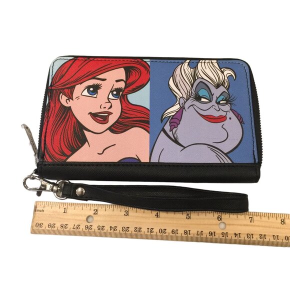 Disney Little Mermaid Buckledown Ladies Zip Wallet Wristlet Ariel Ursula - Picture 2 of 7